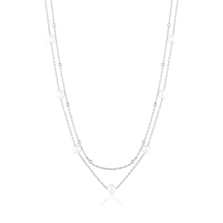 Stříbrný náhrdelník s perlou SVLN0824SD2P145