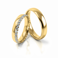 Zlaté snubní prsteny se zirkony vzor 289/G