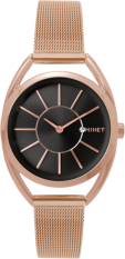Růžovo-černé dámské hodinky MINET ICON ROSE GOLD BLACK MESH MWL5018