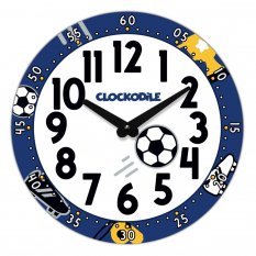 CLOCKODILE Dětské nástěnné hodiny modré s míčem CCT0032