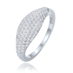 MINET Stříbrný prsten kapka s bílými zirkony JMAN0565WR58