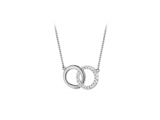 Stříbrný náhrdelník s bílými zirkony SVLN0380SH2BI45