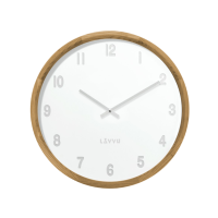 Světlé dřevěné bílé hodiny LAVVU FADE LCT4060