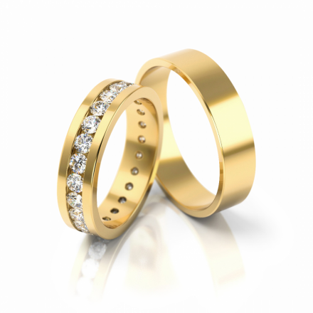 Zlaté snubní prsteny se zirkony vzor 084/G