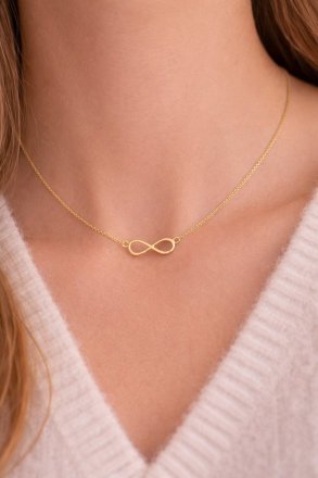 MINET Elegantní zlatý náhrdelník nekonečno JMG0267WGN45