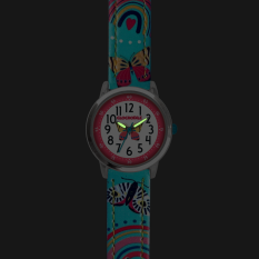 CLOCKODILE Tyrkysové dívčí dětské hodinky MOTÝL CWG5182