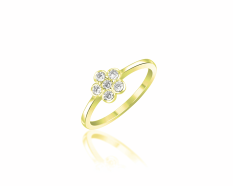 Dívčí pozlacený stříbrný prsten s kamínky SVLR0702XH2GO51