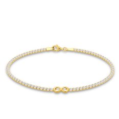 MINET Elegantní zlatý náramek nekonečno se zirkonem JMG0267WGB19