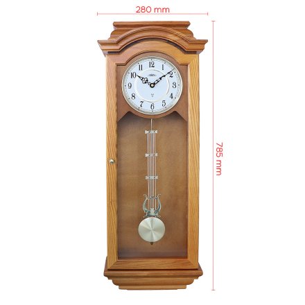 Tradiční dřevěné hodiny hnědé PRIM Radio Melody III - A - radio controlled E01P.4237.50