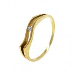 Dámský zlatý prsten s kamínkem HUBP-178