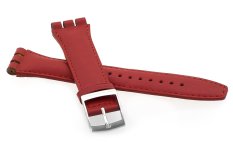 Řemínek k hodinkám Swatch kůže červený 19 mm