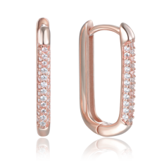 MINET Rosegold stříbrné náušnice se zirkony v italském stylu JMAS0177RE04