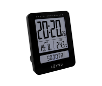 Digitální budík řízený rádiovým signálem LAVVU Duo Black LAR0021