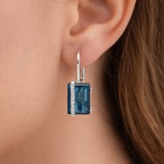 Elegantní stříbrné náušnice s výrazným modrým kamenem Joy's N-665