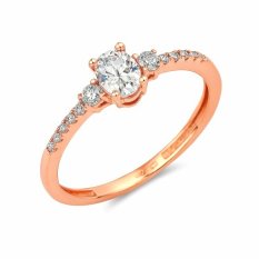 Zásnubní prsten z růžového zlata se zirkony BU-3R