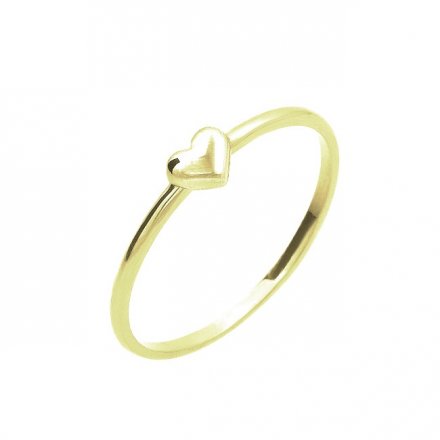 Jemný prsten ze žlutého zlata se srdíčkem RA002848