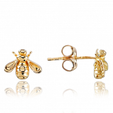 MINET Elegantní zlaté náušnice včelky JMG0163WGE00