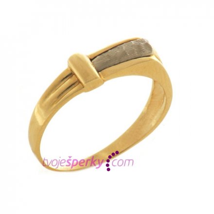 Celozlatý prsten za žlutého a bílého zlata HOLP-270