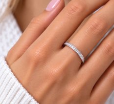 MINET Elegantní stříbrný prsten s bílým zirkonem JMAN0710SR54