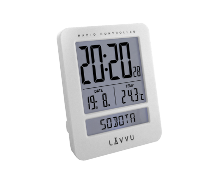 Digitální budík řízený rádiovým signálem LAVVU Duo White LAR0020