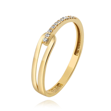 MINET Zlatý prsten s bílými zirkony JMG0039WGR51