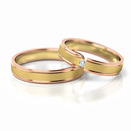 Zlaté snubní prsteny se zirkony vzor 266/R
