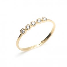 Dívčí zlatý prsten se zirkony ZR0075XJ70-7751