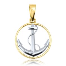 MINET Zlatý přívěsek kotva JMG0330WGP00