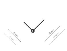 Střední černé hliníkové ručičky na hodiny 45 mm | 35 mm APH025B