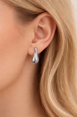 MINET Moderní stříbrné náušnice velké kapky JMAN0565SE01