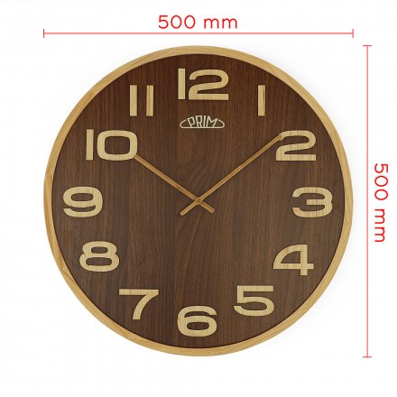Velké nástěnné hodiny PRIM Timber Veneer E07P.4153.50