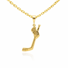 Zlatý přívěsek hokejka s rukavicí PA001480