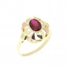 Zlatý prsten s rubínem KO-2266021902