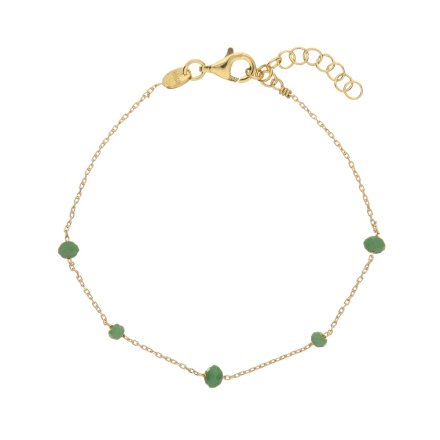 Stříbrný náramek pozlacený Crystal Bead AL879-Oro-Verde