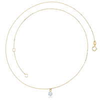 MINET Zlatý náhrdelník s modrým kamínkem JMG0158AGN45