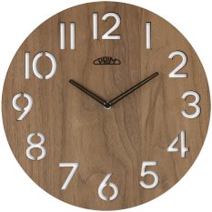 Dřevěné designové hodiny tmavě hnědé PRIM Authentic Veneer - C E07P.4242.54