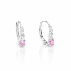 Dívčí náušnice z bílého zlata se zirkony KLON-126