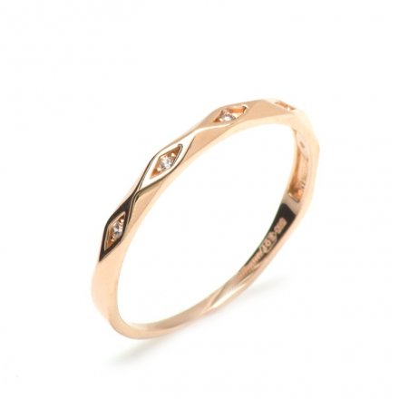 Jemný prsten z růžového zlata RA000692