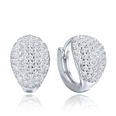 MINET Stříbrné náušnice kapky s bílými zirkony JMAN0565WE01