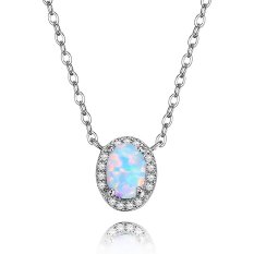 MOISS stříbrný náhrdelník OPÁL N0000108