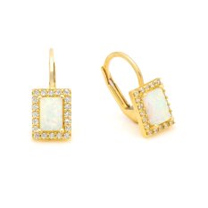 Zlaté náušnice s opálem KLON-233