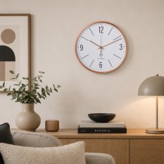 Nástěnné hodiny řízené rádiovým signálem v měděném provedení 60.010.503