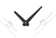 Černé oblé hliníkové ručičky na hodiny 79 mm | 55 mm APH0110B