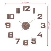 Dřevěné nalepovací designové hodiny tmavě hnědé PRIM Veneer - C E07P.4258.54