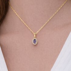 Elegantní zlatý přívěsek se zirkony HELP-057Z