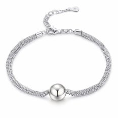 MINET Elegantní stříbrný náramek se třemi řetízky s kuličkou JMAS0302SB17