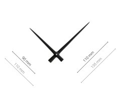 Černé hliníkové ručičky na hodiny 110 mm | 90 mm APH050B