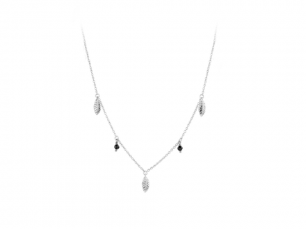 Stříbrný náhrdelník s onyxem SVLN0175XH2ON00