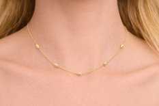 Zlatý náhrdelník s dekorativními oválnými články KLOR-247