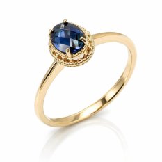 Elegantní zlatý prsten s dominantním tanzanitem KO-226812453Z59